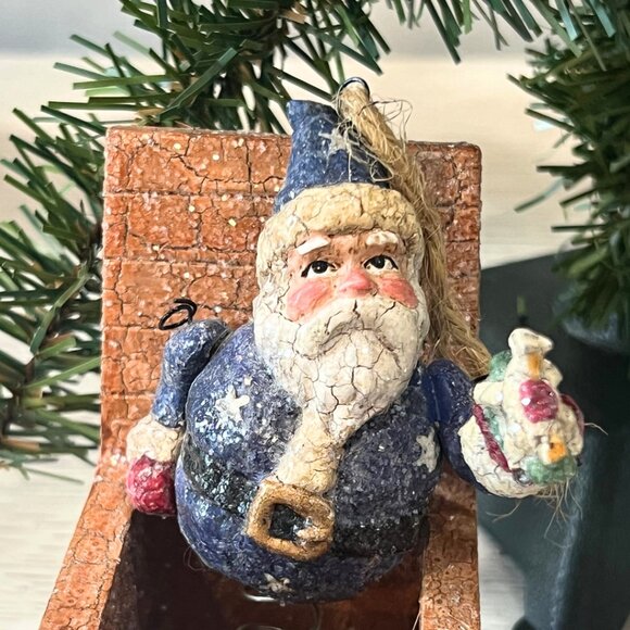 Vintage Glitter Santa Jack In The Box Reindeer Pull Toy Christmas Ornaments Lot - Picture 3 of 16